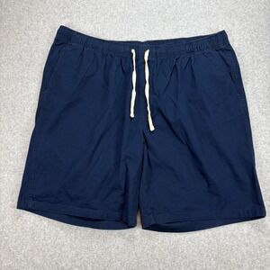 St Johns Bay Shorts Mens 46 Navy Blue Elastic Waist Drawstring Stretch NWOT